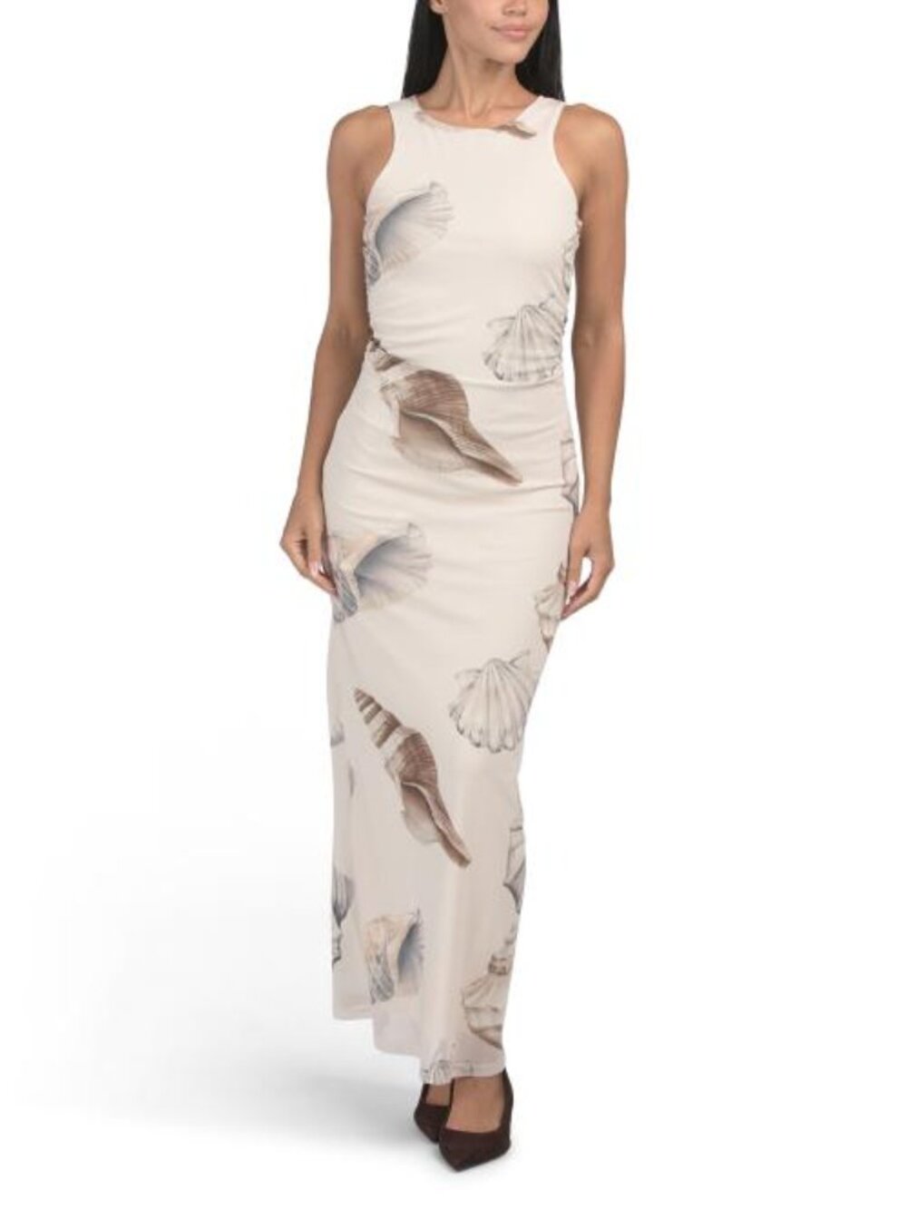 THIRTY THIRTY Sleeveless Print Mesh Maxi Dress